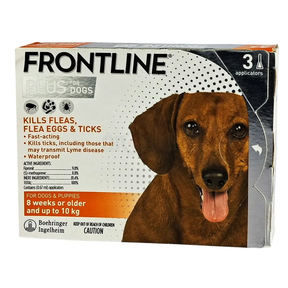 Frontline Plus for Dogs (0-10kg) – 3 Applicators  