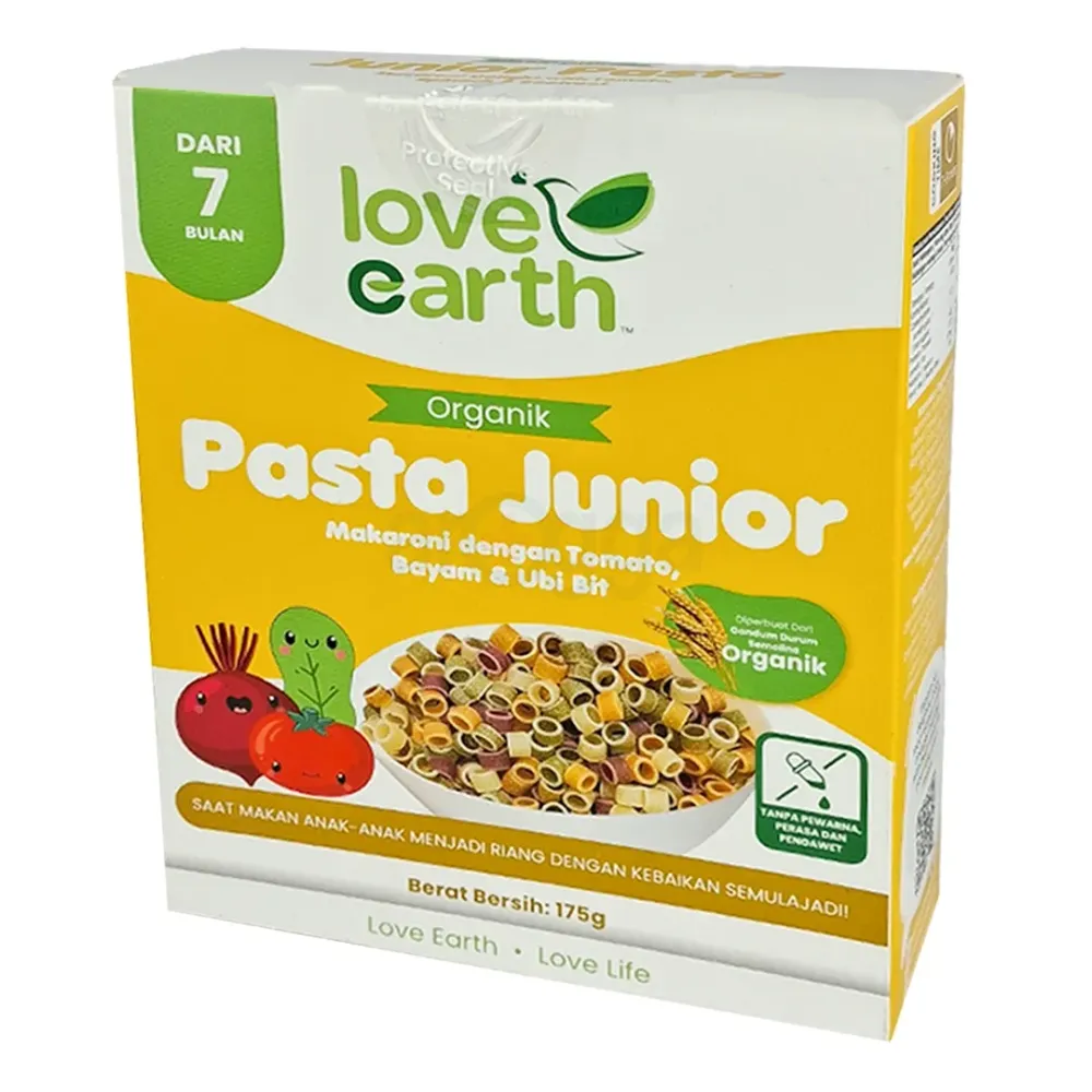 Love Earth Organic Junior Baby Pasta 7m+ Macaroni Delight With Tomato Spinach & Beetroot (Australia) 175g  
