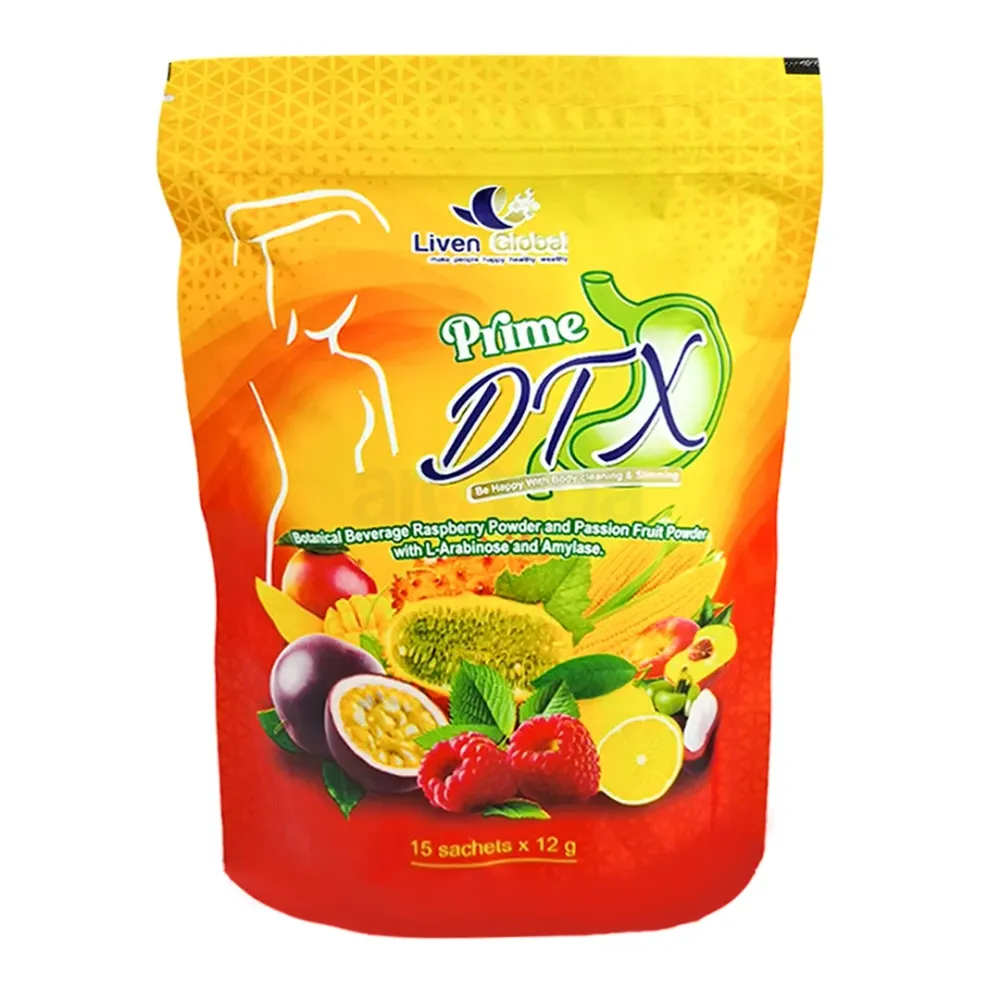 Liven Global Prime DTX Raspberry Passion Cleansing & Slimming Powder 15 Sachets  