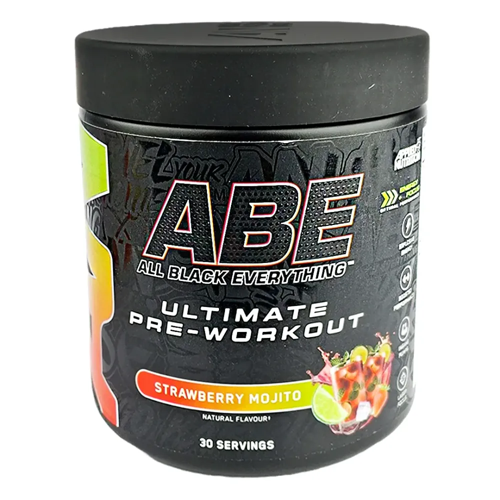 Applied Nutrition ABE Pre Workout - All Black Everything Pre Workout Powder Energy & Physical Performance with Citrulline Creatine Beta Alanine (375g - 30 Servings) (Strawberry Mojito)  