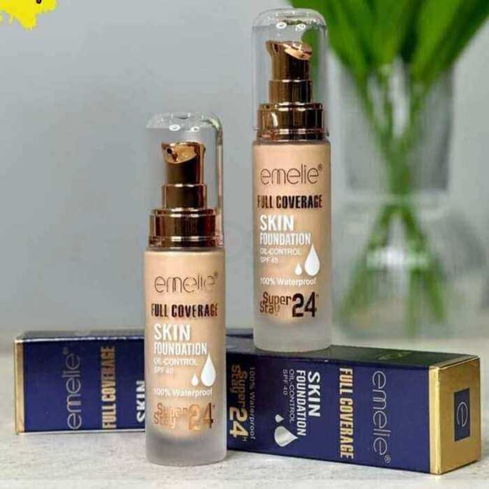 Emelie Paris Full Coverage Waterproof Skin Foundation 40ml  