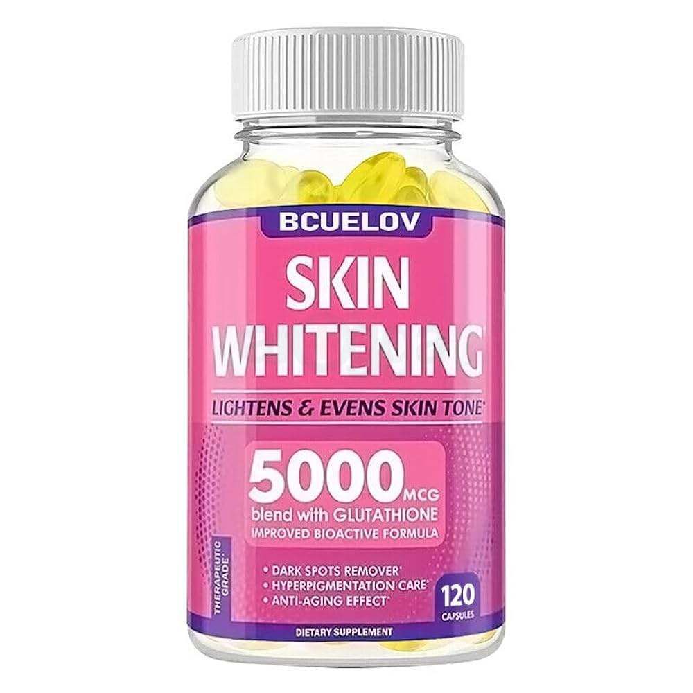Bcuelov Skin Whitening 5000mgc with Glutathione 120 Capsules  