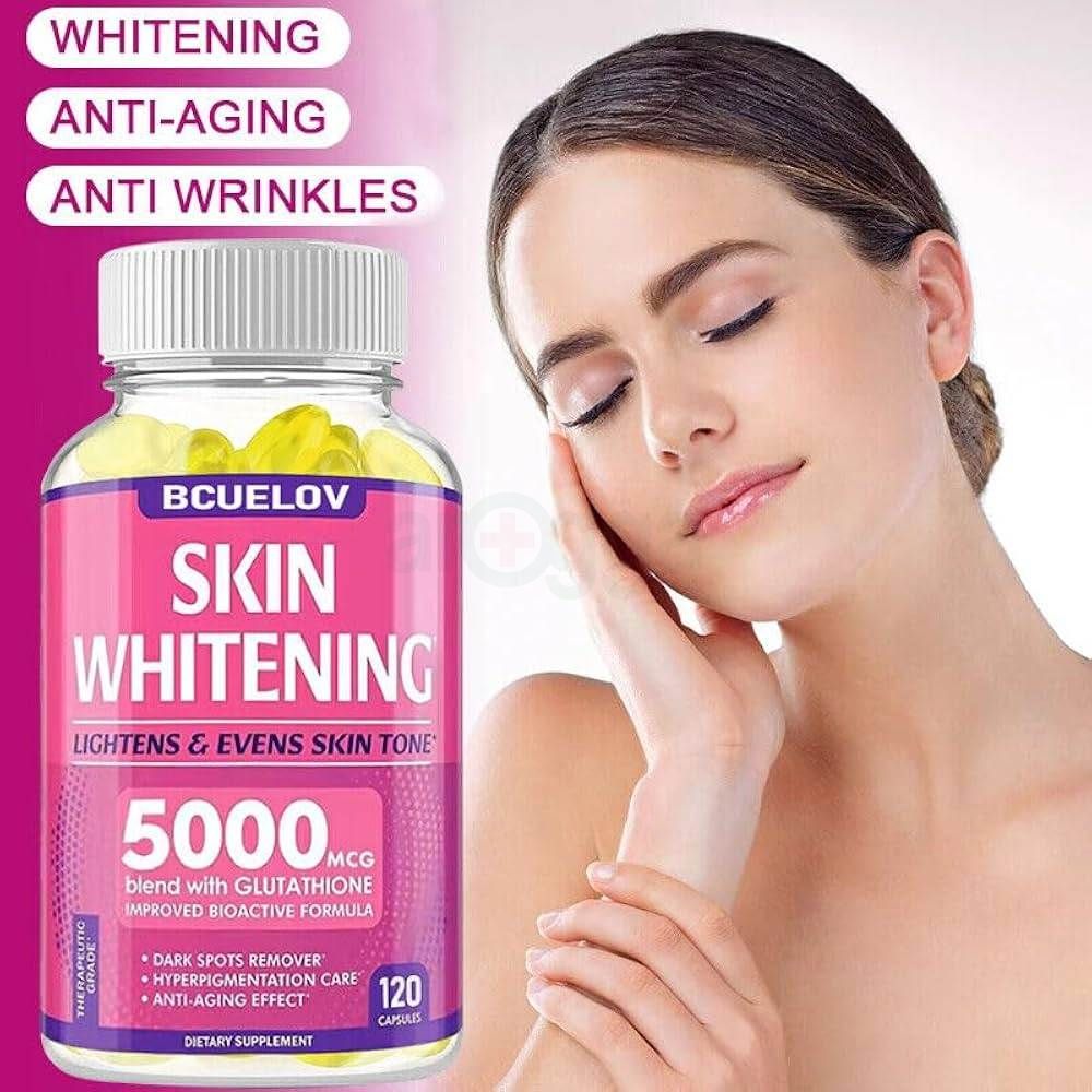 Bcuelov Skin Whitening 5000mgc with Glutathione 120 Capsules  