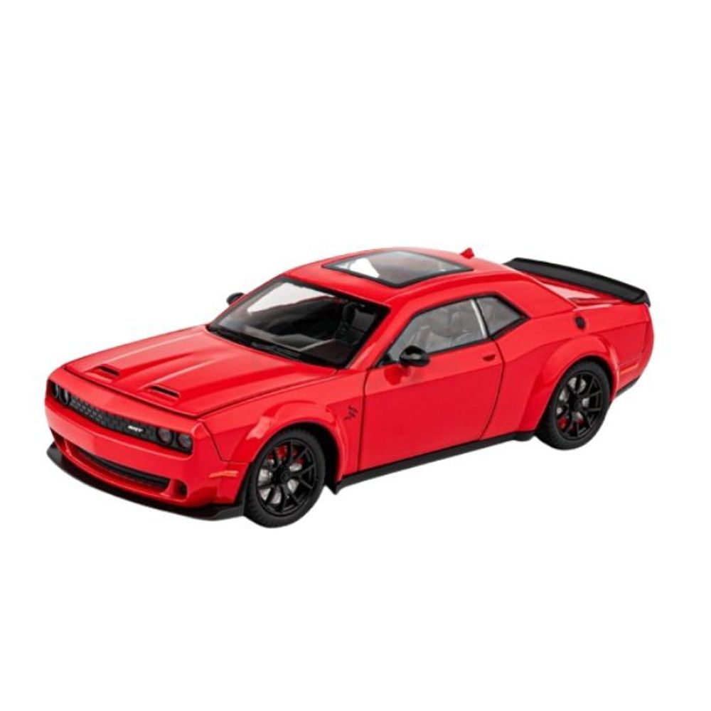 1:24 2023 Dodge Challenger Sports Red Chi Zhi Die Cast Model Car with Sound, Light & Pull-Back Action (CZ172)  