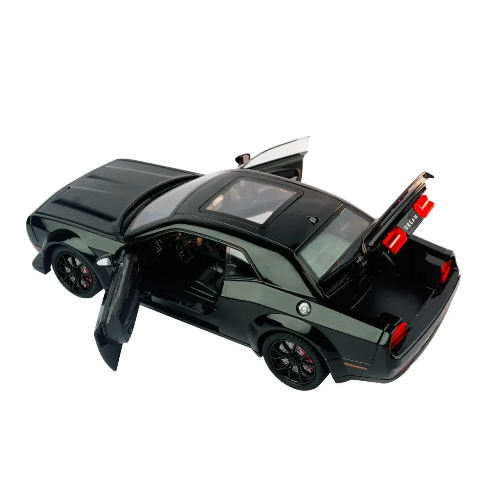 1:24 2023 Dodge Challenger Sports Black Chi Zhi Die Cast Model Car with Sound, Light & Pull-Back Action (CZ172)  