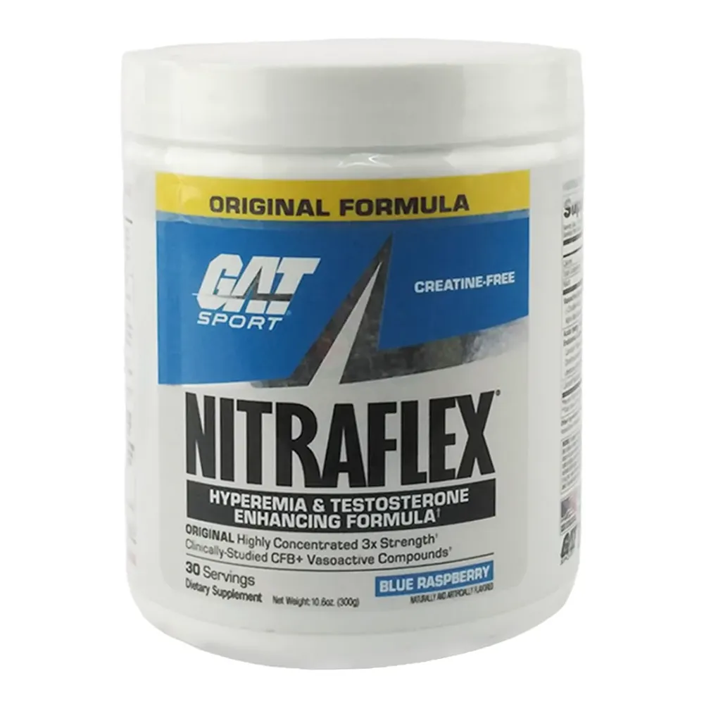 GAT SPORT Nitraflex Advanced Pre-Workout Powder – Blue Raspberry, 30 Servings | Boost Strength, Energy & Exercise Performance, Increases Blood Flow  
