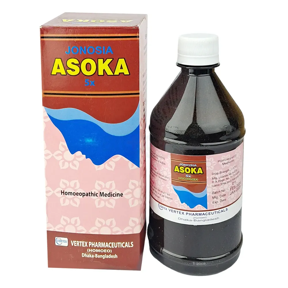 Jonosiya Asoka 5X 450ml – Ayurvedic & Homeopathic Syrup for Leucorrhoea Care(Vertex)  