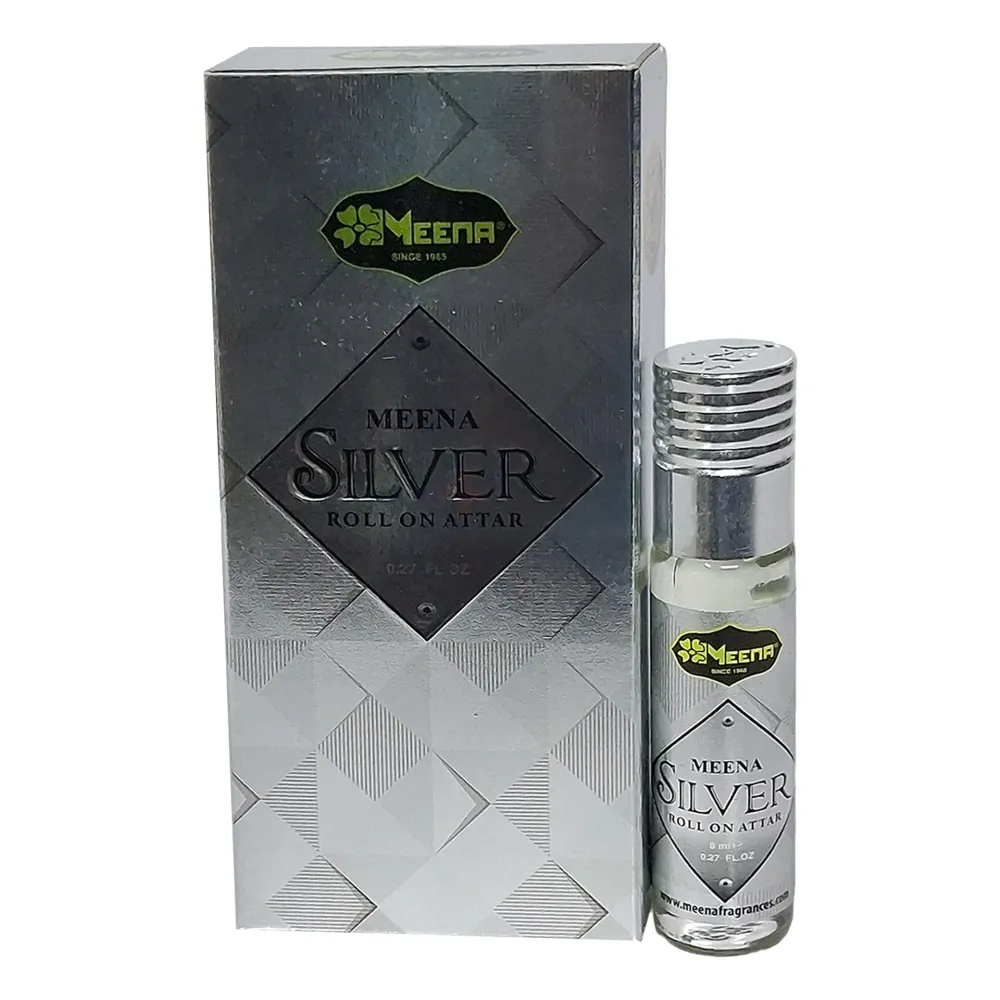 Meena Silver Roll-On Attar 8ml – Long-Lasting Arogga Beauty Store
