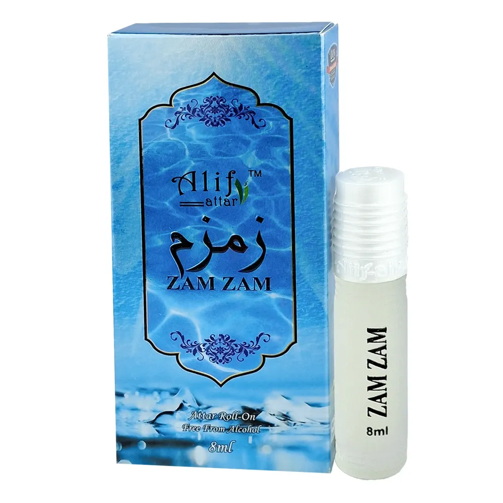 Alif Zam Zam Roll On Attar 8ml – Premium Long-Lasting Fresh & Pure Perfume Oil (M-25 Series)  