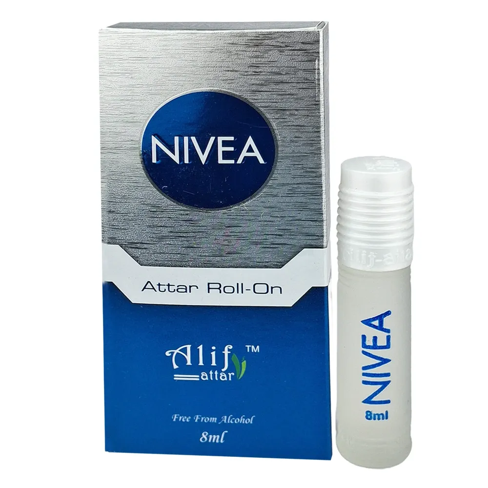 Alif Nivea Roll On Attar 8ml – Premium Long-Lasting Fresh & Smooth Perfume Oil (M-25 Series)  