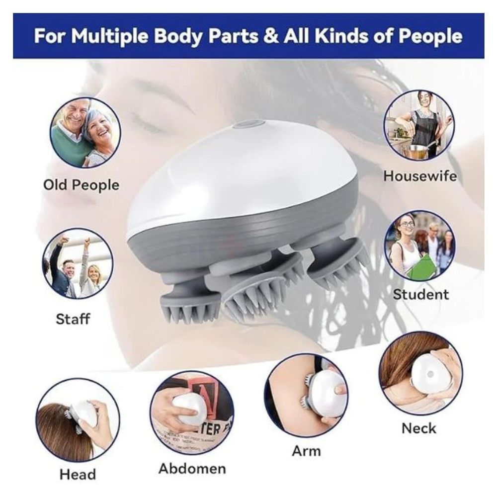 Smart Scalp Electric Massager Tool for Stress Relief, Blood Circulation & Hair Growth  