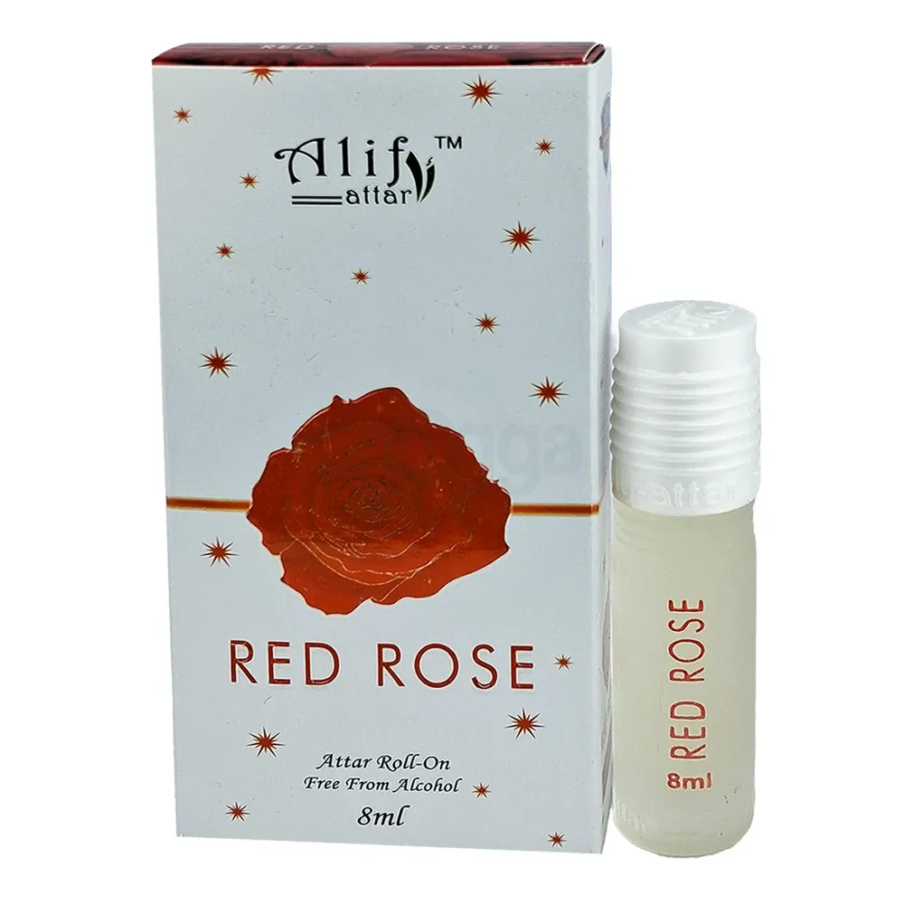 Alif Red Rose Roll On Attar 8ml – Premium Long-Lasting Floral Fresh ...