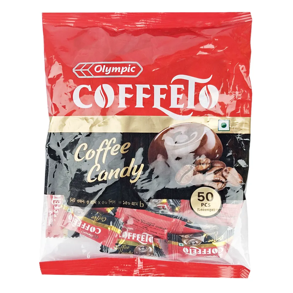 Olympic Coffeeto Coffee Candy – Premium Coffee Flavored Candy Pouch Pack (50 Pieces)  