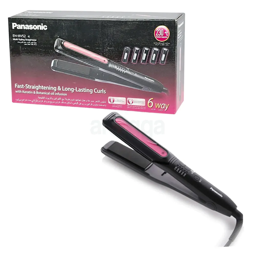 Panasonic EH-HV52 Multi-Functional Hair Straightener Curler –  Professional Styling Tool for Sleek, Shiny Hair