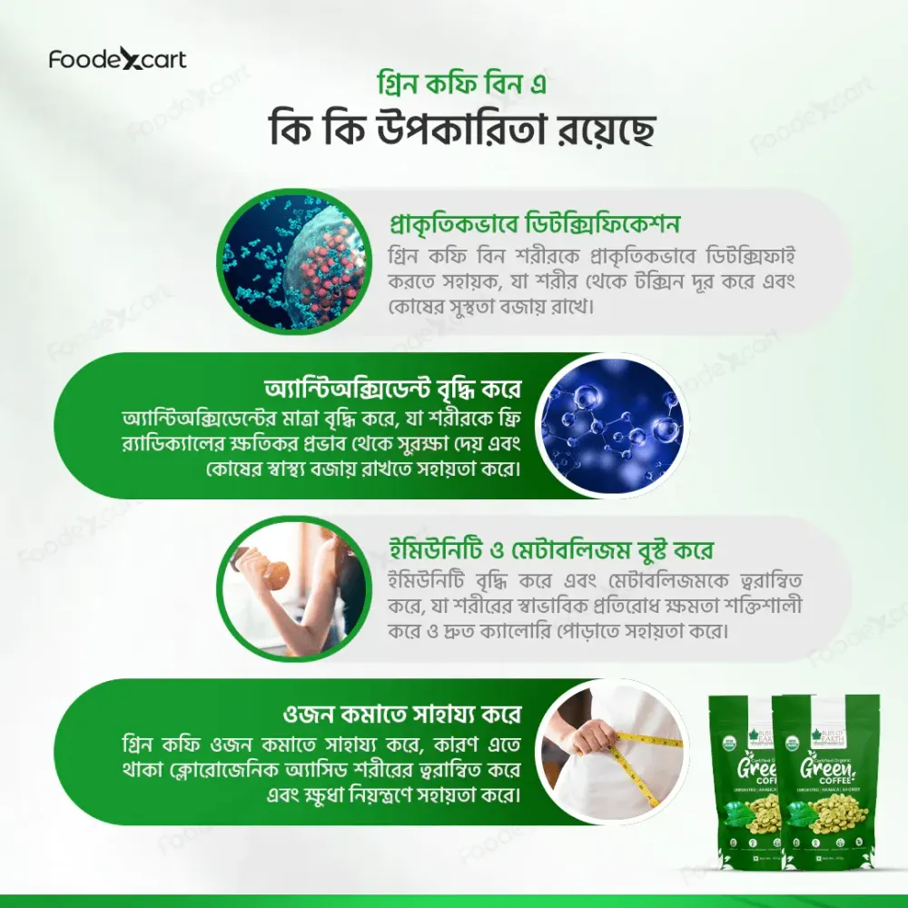 Bliss of Earth Certified Organic Green Coffee - Unroasted Coffee Beans 200g  