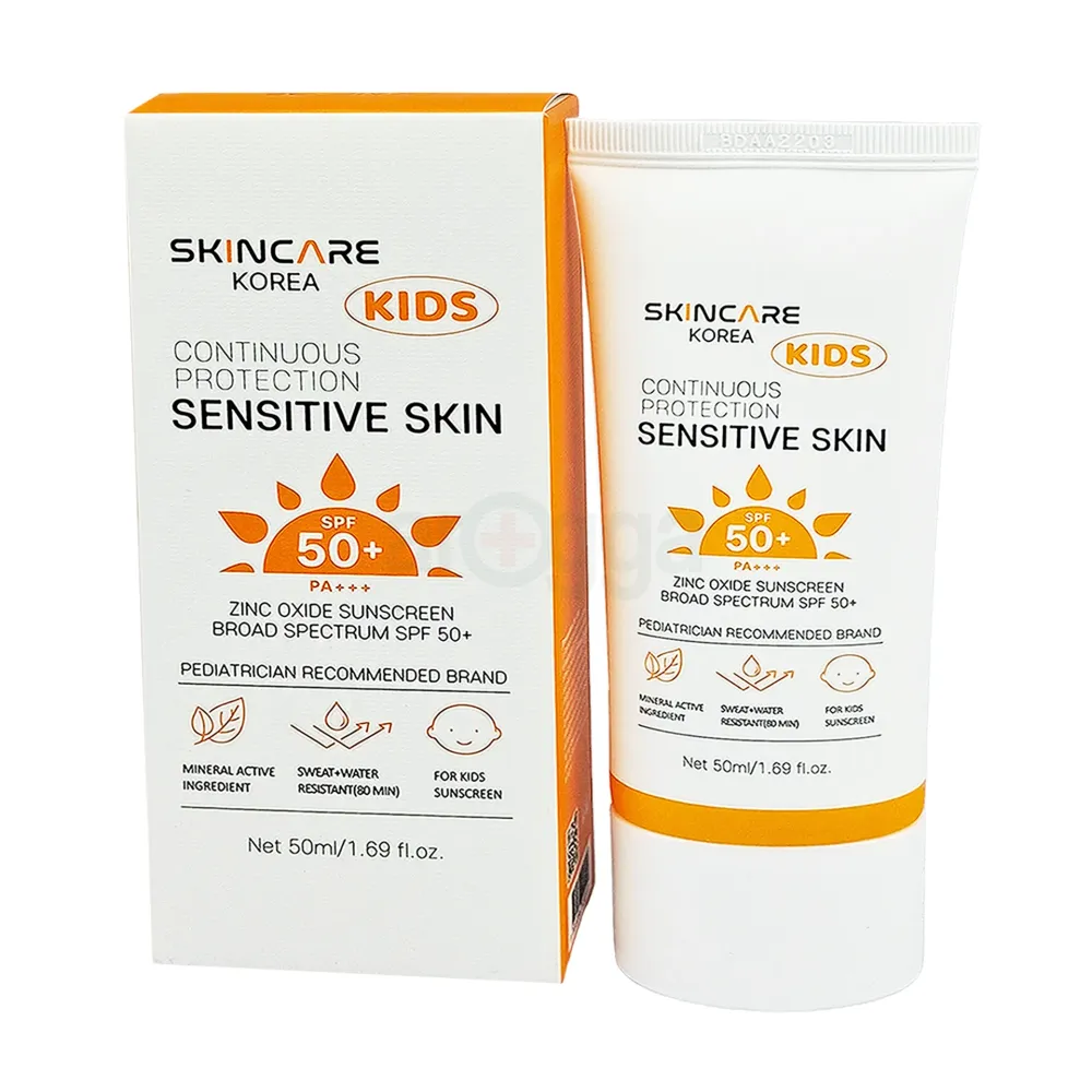 Skincare Korea Pediatrician Recommended Kids Sunscreen SPF 50+ – Zinc Oxide, Broad Spectrum, Water Resistant for Sensitive Skin  