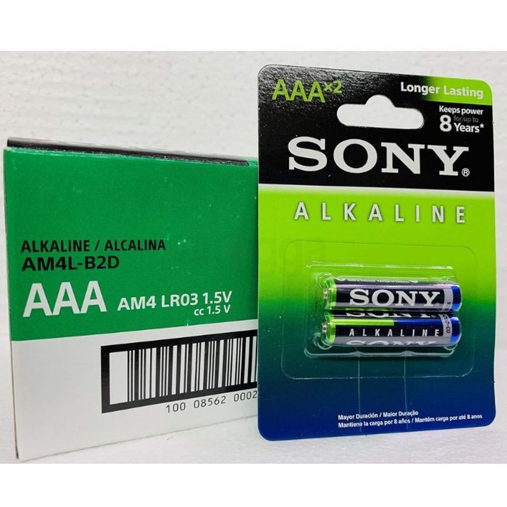 Sony Alkaline AAA Batteries 1.5V (AM4L-B2D, LR03) – 2 Pieces Pack  