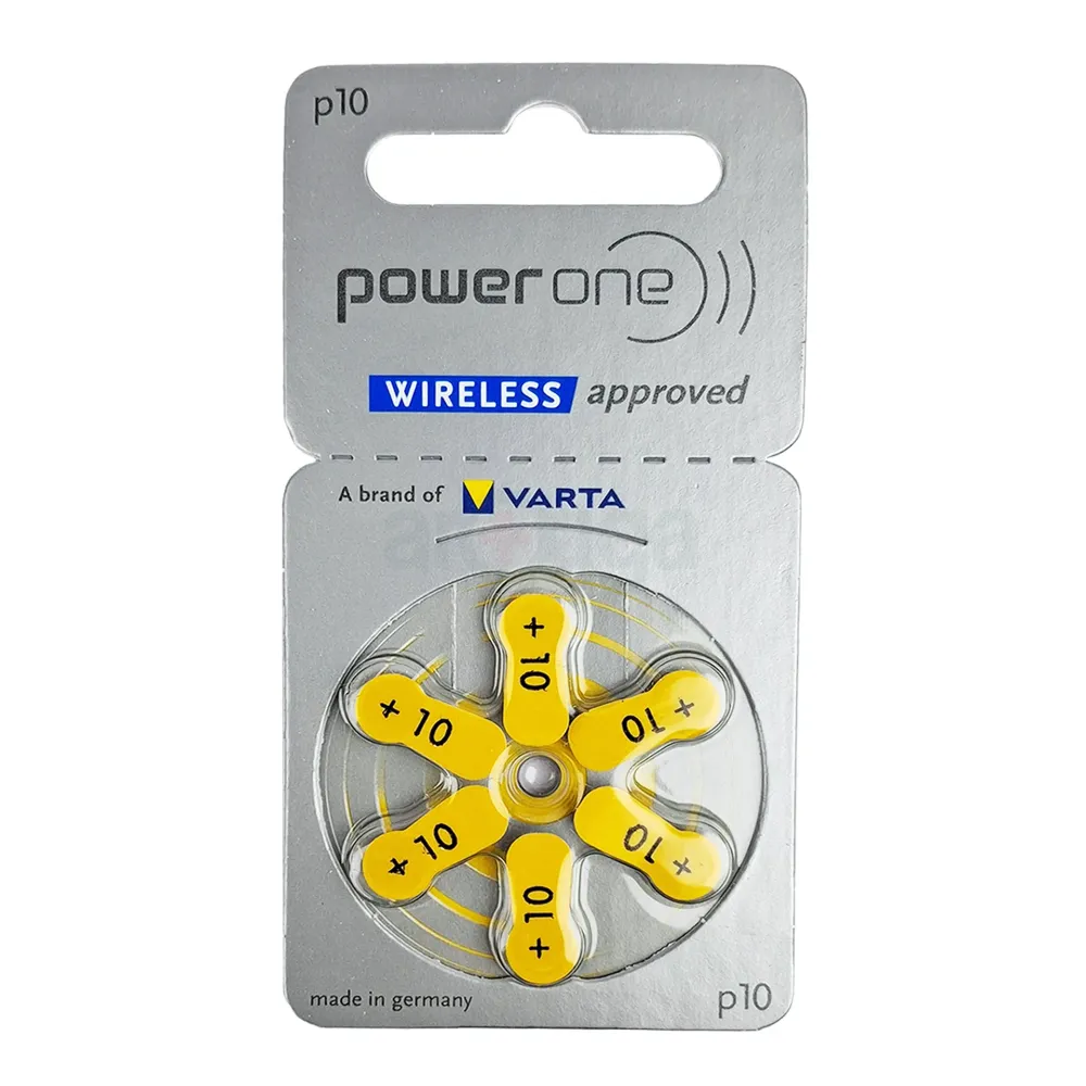Power One -Germany Wireless Approved Hearing Aid Batteries 1.45v-p10 6pcs  Pack  