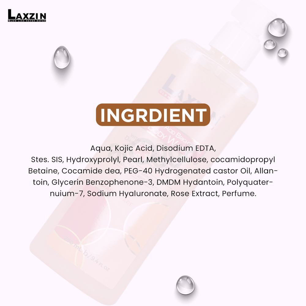 Laxzin 1% Kojic Acid Brightening Body Wash-280ml  
