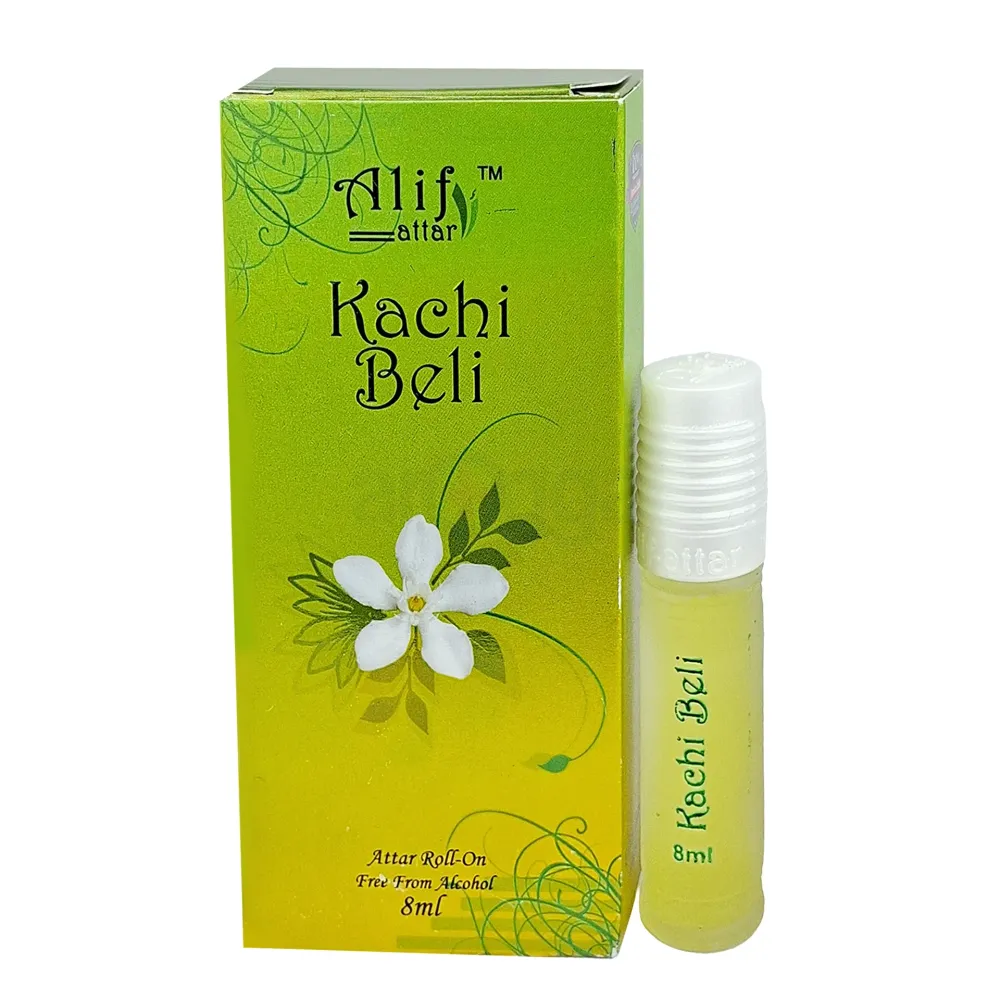 Alif Kachi Beli Roll On Attar 8ml-Premium Long-Lasting Fresh & Pure Perfume Oil (M-25 Serie)  