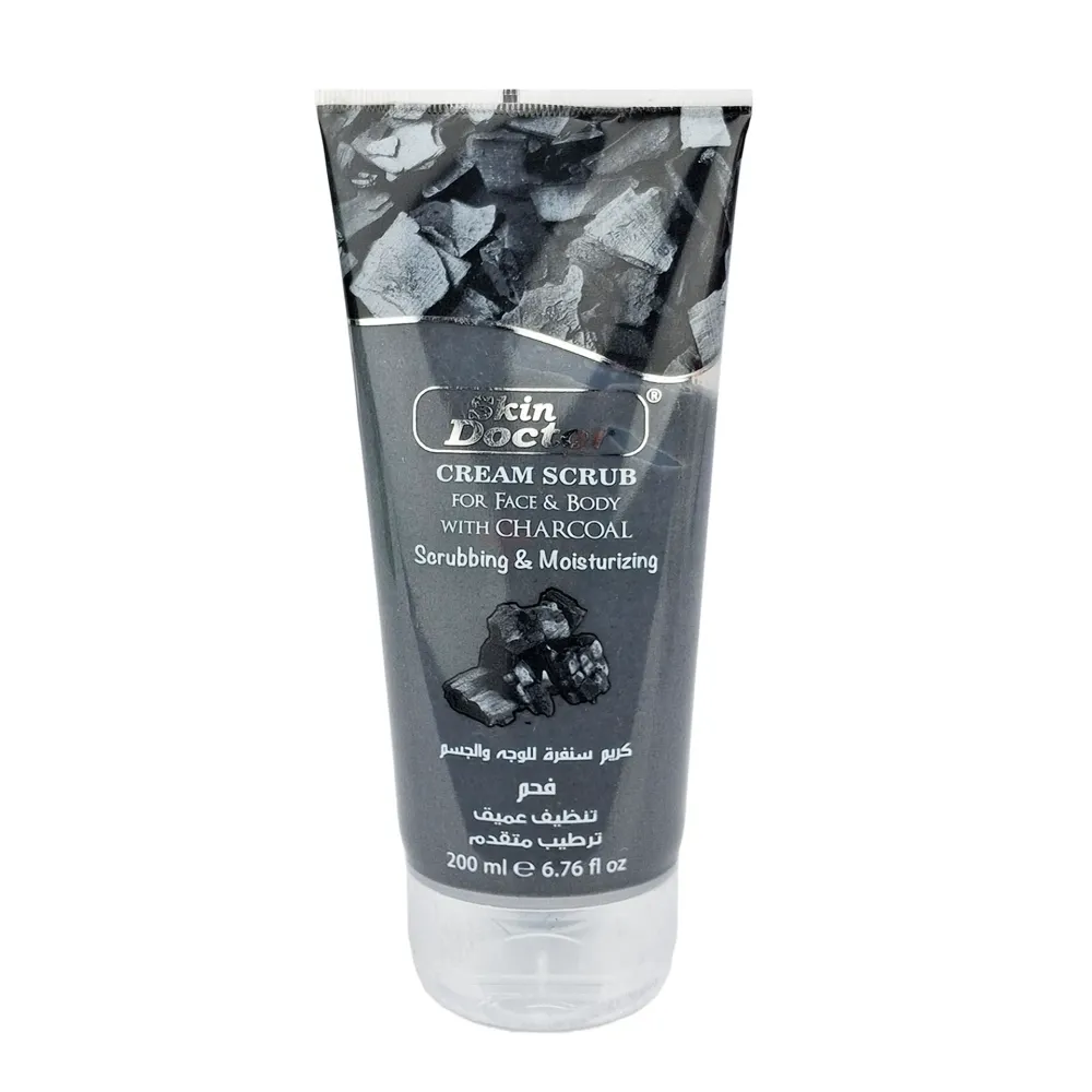 Skin Doctor Cream Scrub for Face & Body with Charcoal 200ml (Made in UAE)  