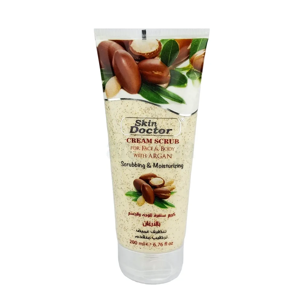 Skin Doctor Cream Scrub for Face & Body with Argan 200ml (Made in UAE)  