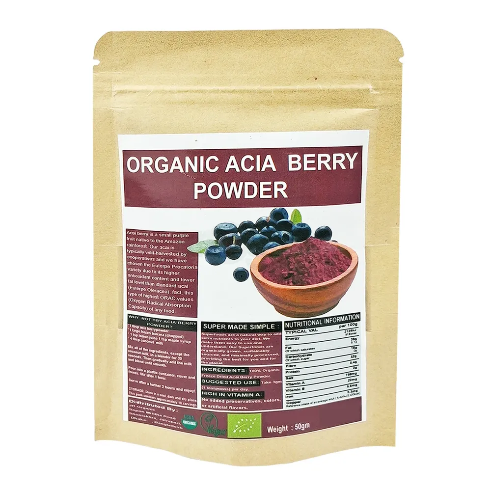 Organic Acai Berry Powder – Rich in Antioxidants & Vitamin  Superfood Supplement 50g  