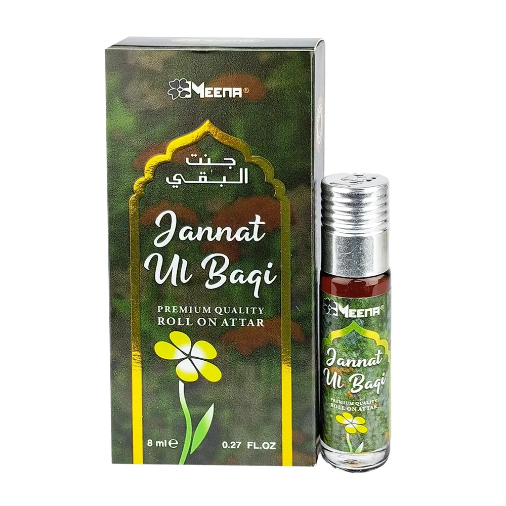 Meena Jannat Ul Baqi Roll-On Attar 8ml – Premium Long-Lasting Musk & Floral Perfume Oil  