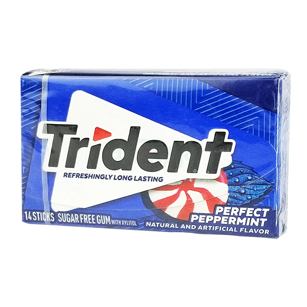 Trident Perfect Peppermint Suger Free Gum with Xylitol 14 Sticks  