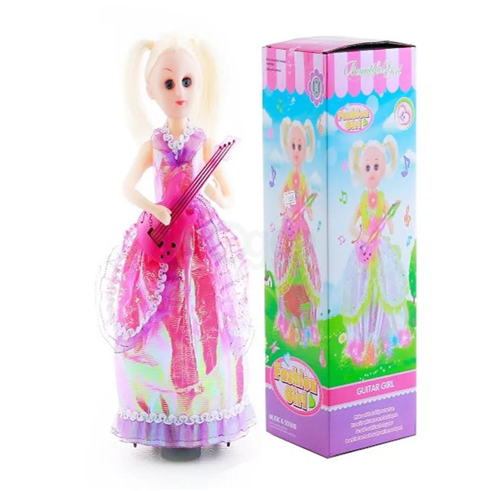 Beautiful Fashion Doll Guitar Girl Doll With Light Music and Dancing Movement  