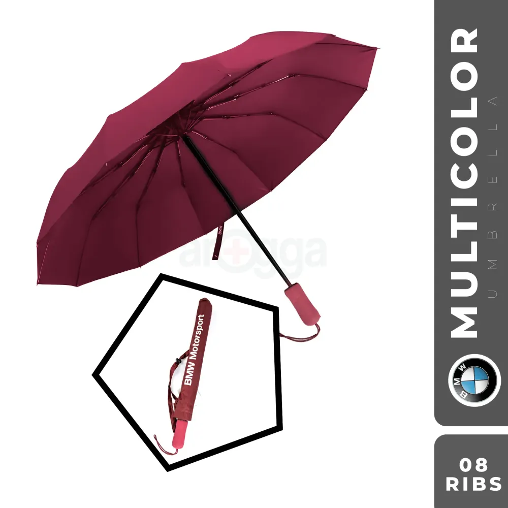 BMW 8-Rib Extra-Large Automatic Umbrella – Multicolor, Easy Open & Strong Build  