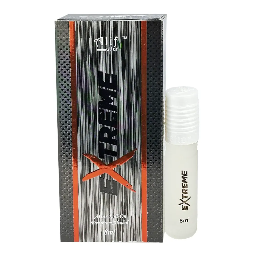 Alif Extreme Roll On Attar 8ml-Premium Long-Lasting Fresh & Pure Perfume Oil (M-25 Serie)  