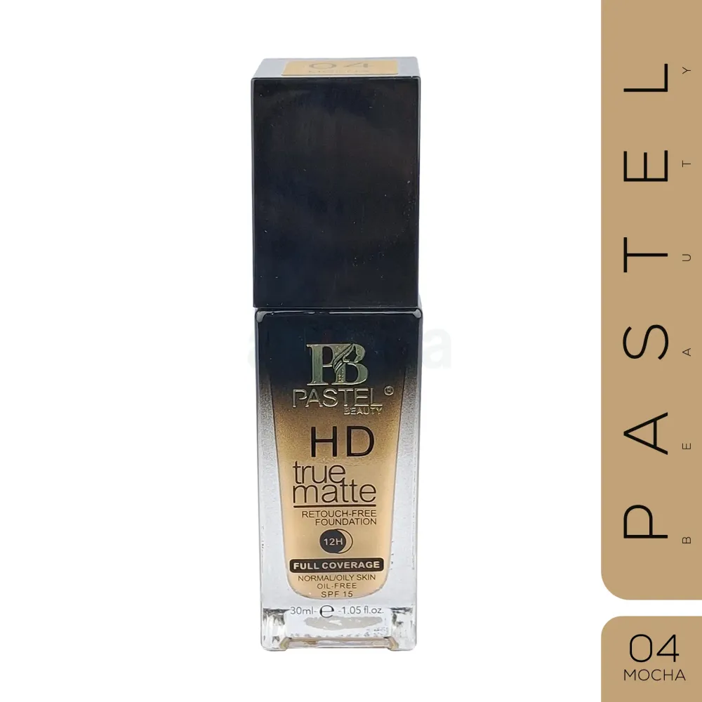 Pastel Beauty HD+ Full Coverage Foundation – Shade 04 Mocha, High Coverage & Long-Wear  