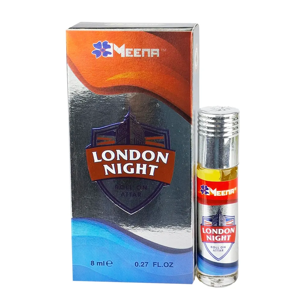 Meena London Night Roll-On Attar 8ml – Modern & Fresh Long-Lasting Perfume Oil for Men & Women  