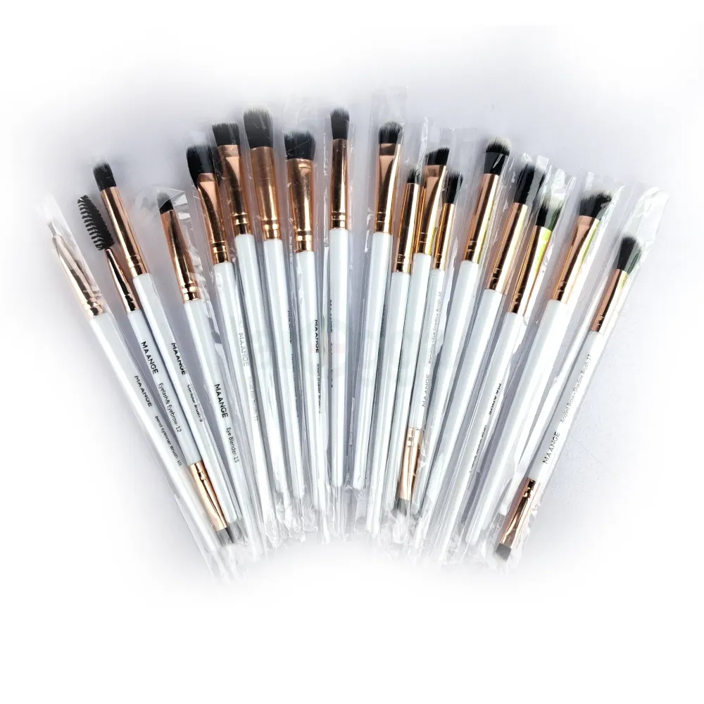 Maange 18pcs Makeup Brush Set – White Color | Premium Soft Synthetic Bristles for Foundation, Blush, Eyeshadow, Contouring & Highlighting – Professional Quality & Travel-Friendly  