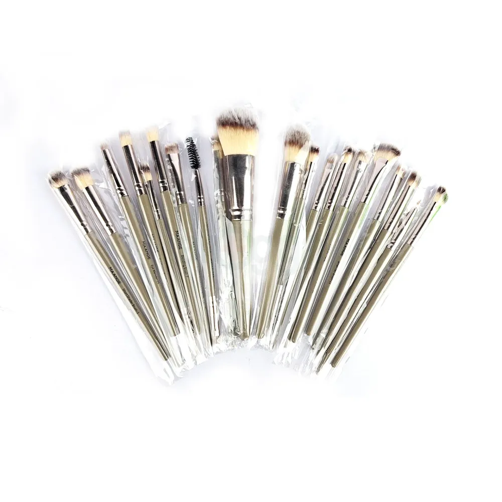 Maange 20pcs Makeup Brush Set – Ash Color ,Soft Synthetic Bristles for Foundation, Blush, Eyeshadow, Contouring & Highlighting – Professional Quality & Travel-Friendly  