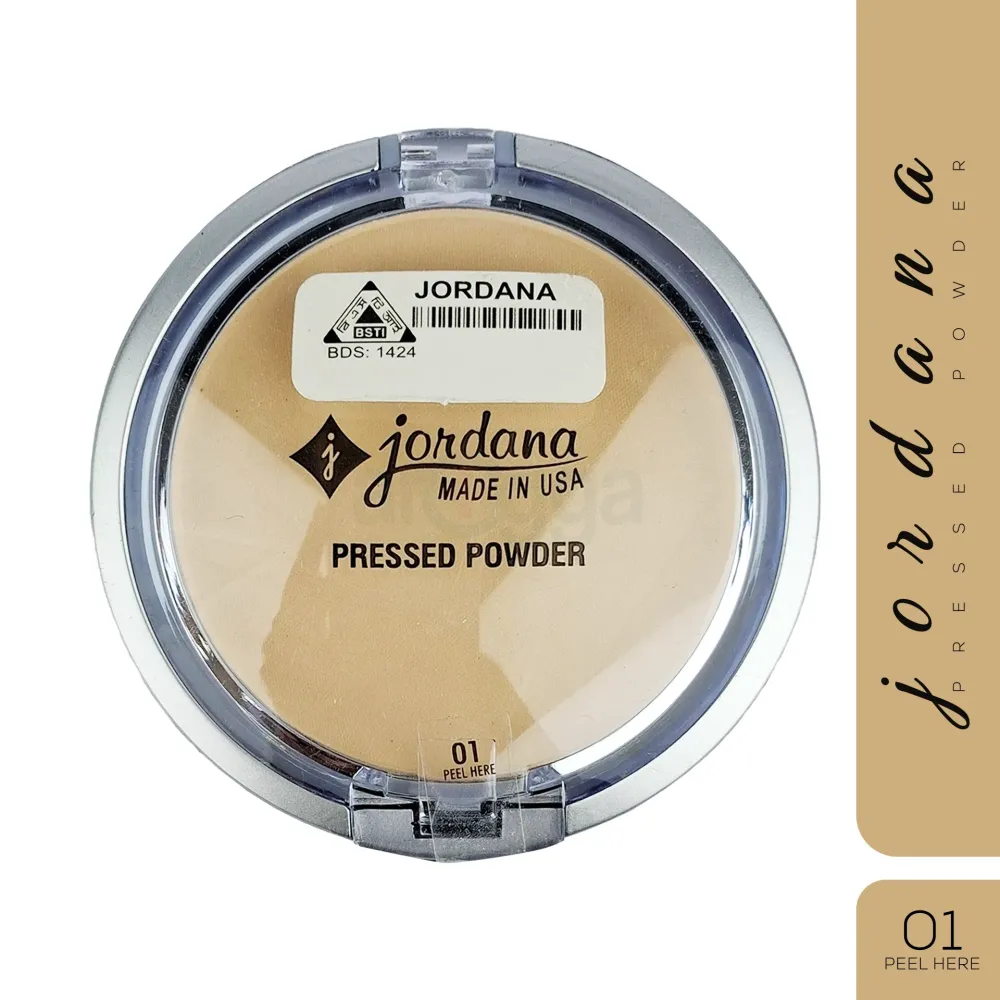 Jordana Perfect Pressed Powder – Shade 01 Natural Beige, Lightweight Matte Finish Compact for Smooth & Even Skin Tone – 8.03g  