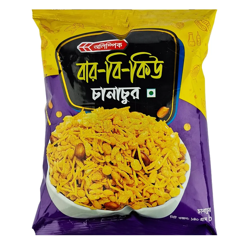 Olympic BBQ Chanachur – Spicy & Crunchy Snack Pouch Pack (140g)  