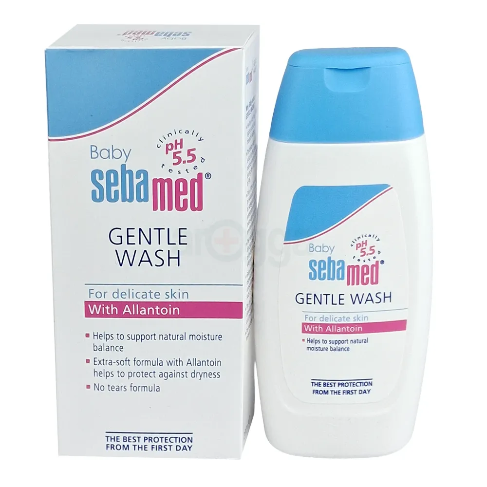 Baby Seba Med Gentle Wash for Delicate Skin with Allantoin 200ml – Mild Baby Cleanser for Sensitive & Soft Skin Protection  