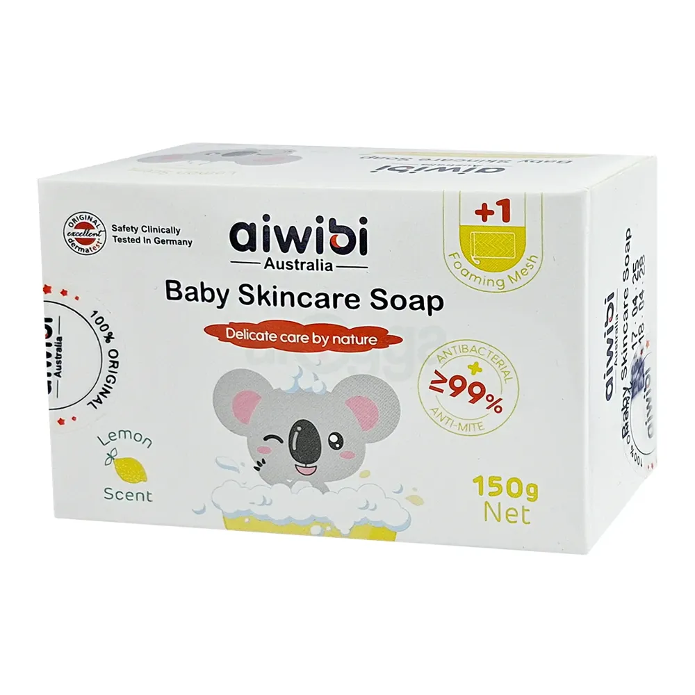 AiWibi Australia Baby Skincare Soap 150g (Lemon) — Refreshing & Gentle Cleanser for Delicate Baby Skin  