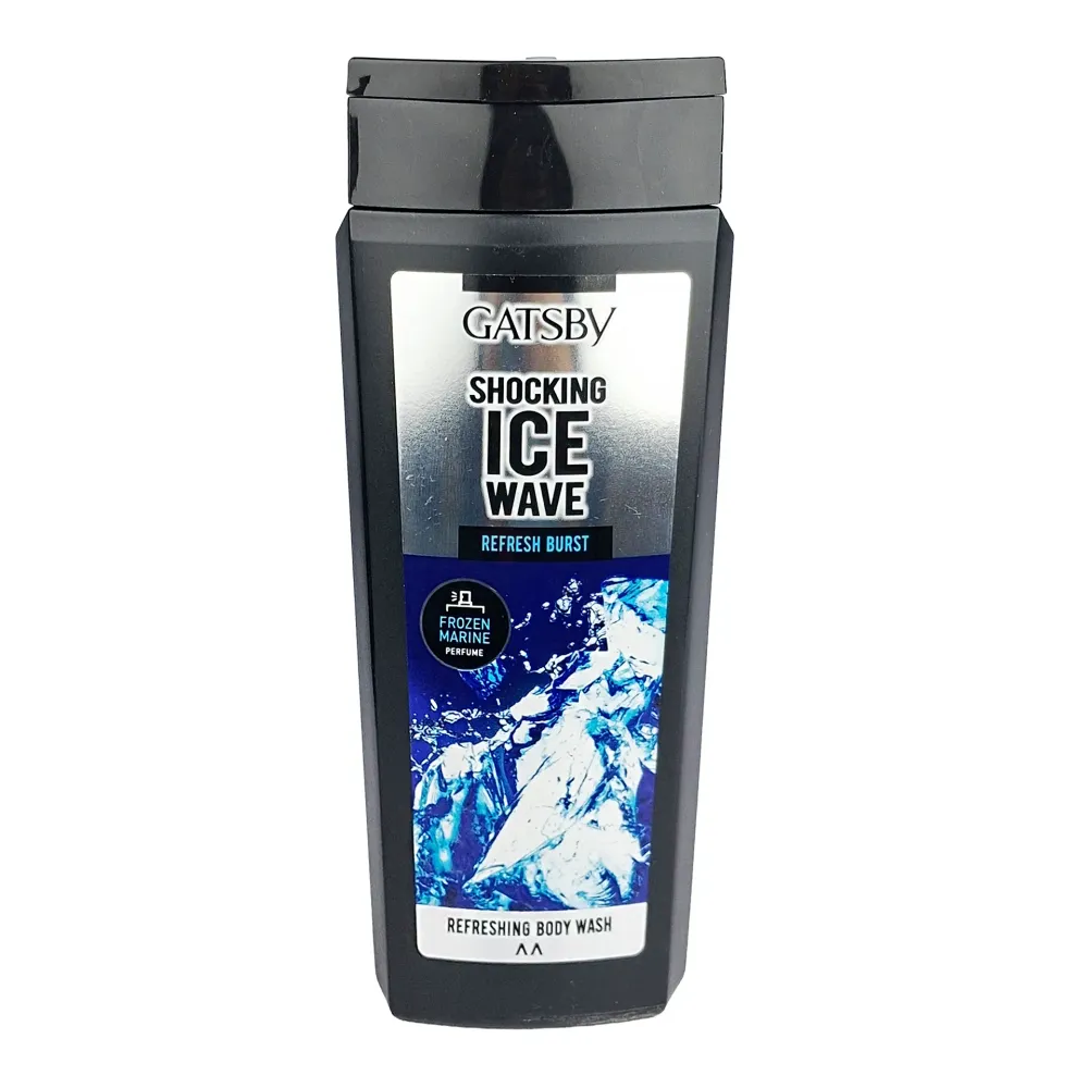 Gatsby Shocking Ice Wave Refresh Burst Frozen Marine Body Wash 250ml – Cooling & Energizing Shower Gel with Marine Scent  