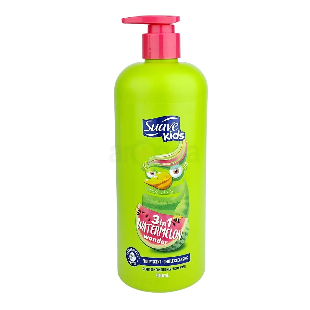 Suave Kids 3-in-1 Watermelon Wonder Shampoo, Conditioner & Body Wash 700ml – Fruity Fresh Clean for Children’s Hair & Body  