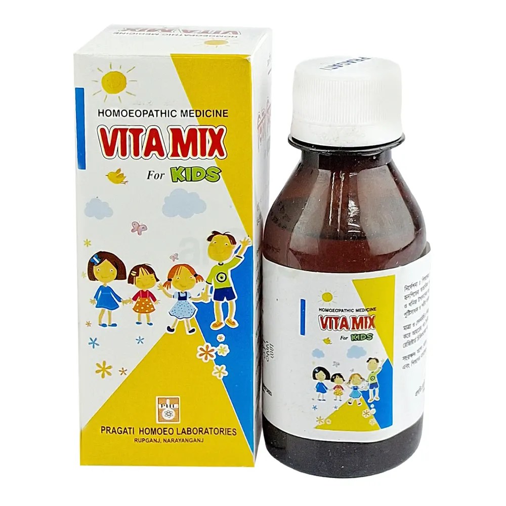 Vita Mix for Kids 100ml – Herbal Multivitamin Tonic for Growth, Energy, Strength, Stamina & Immunity Support (Pragati Homoeo)  
