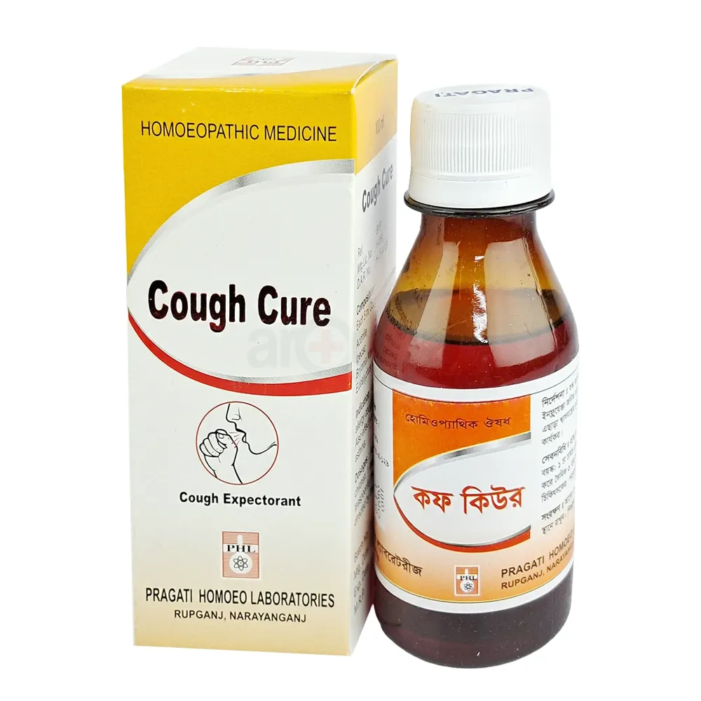 Cough Cure 100ml – Natural Homeopathic Syrup for Cough, Cold, Throat Irritation & Respiratory Relief(Pragati  Homeo )  