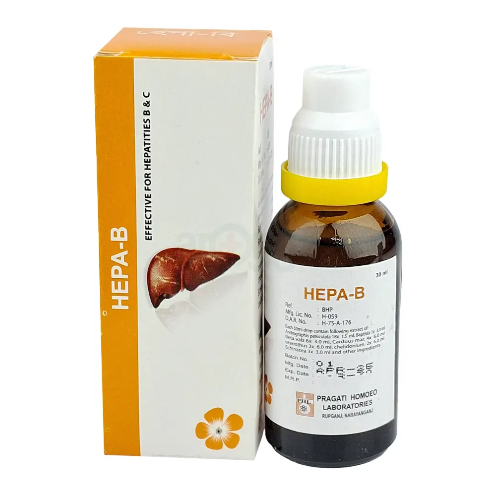 Hepa-B 30ml – Herbal Liver Support Tonic for Detox, Hepatitis Relief & Digestive Wellness(Pragati Homoeo)  