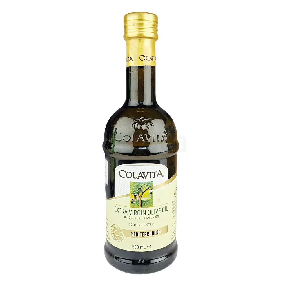 Colavita Extra Virgin Olive Oil Mediterranean Blend – 500 ml Glass Bottle, Cold-Pressed Premium Olive Oil for Healthy Cooking, Salads, Dressings, Roasting & Gourmet Mediterranean Recipes  