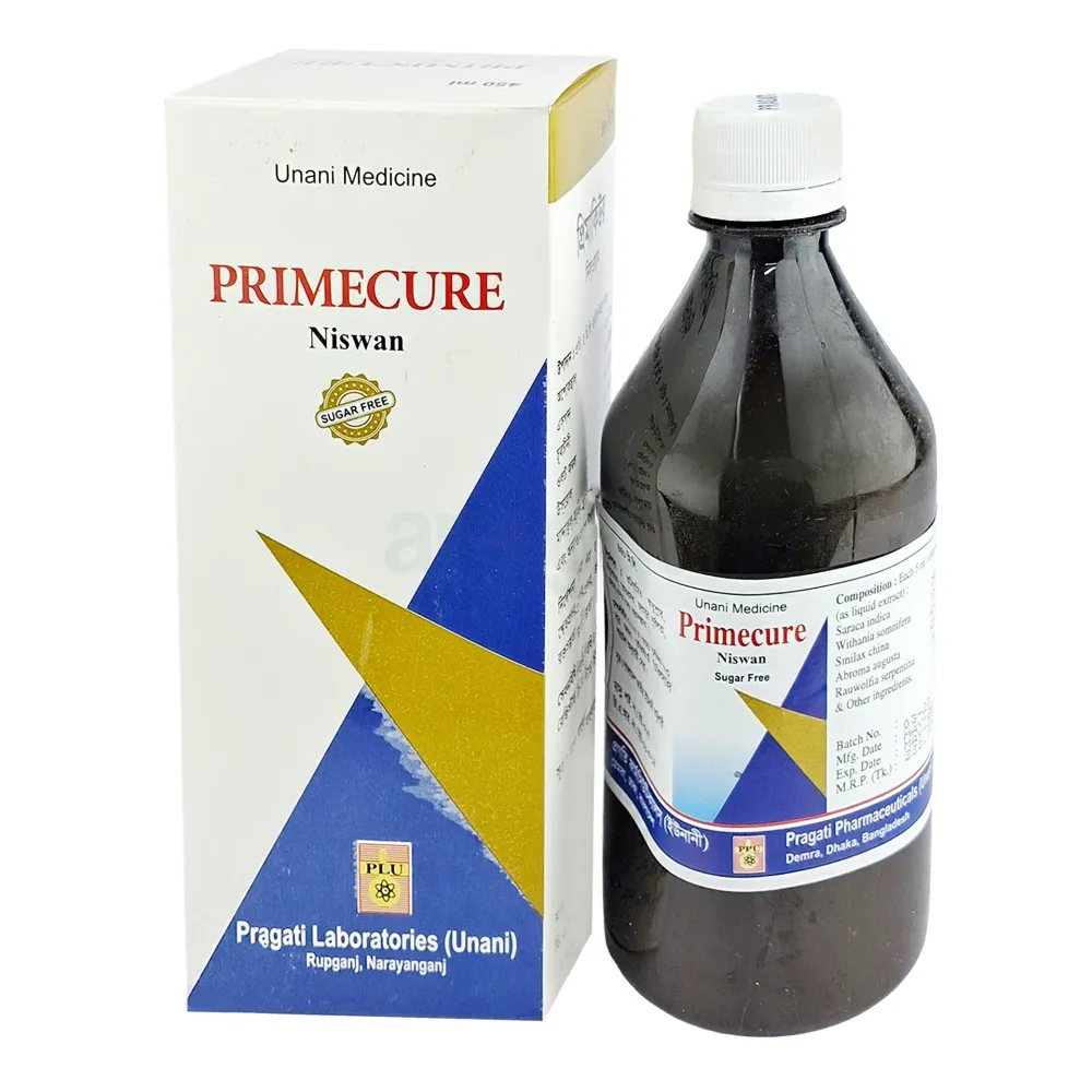 Primecure Niswan 450ml – Natural Tonic for Menstrual Wellness & Hormonal Balance (Pragati Laboratories)  
