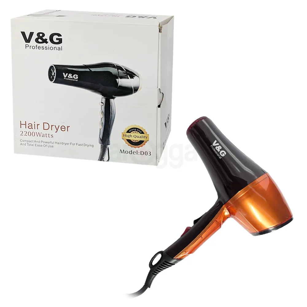 V&G D03 1200W Professional Hair Dryer for Women – Compact, Travel-Friendly,  Fast Drying, Heat Protection Smooth Shiny Hair