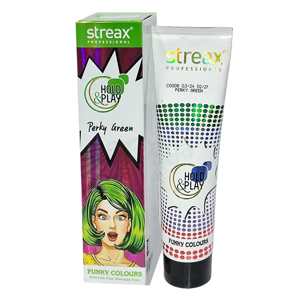 Streax Professional Hold and Play Funky Hair Colour Perky Green 100g   