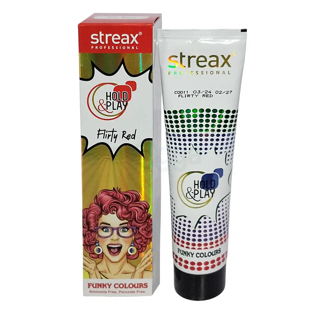 Streax Professional Hold and Play Funky Hair Colour Flirty Red 100g  